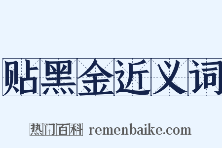 贴黑金近义词是什么意思的图片